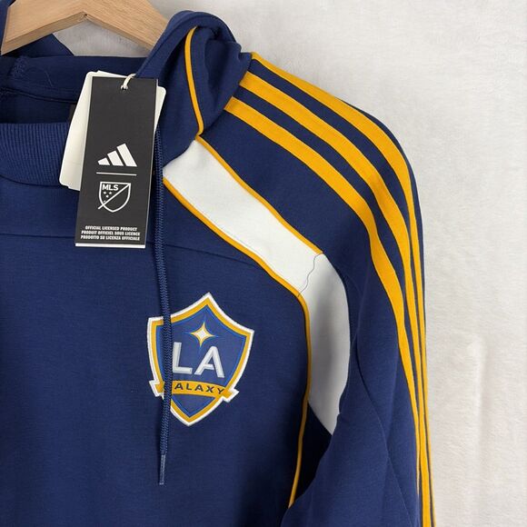 Adidas LA Galaxy MLS Travel Hoodie Navy Blue Size Small NWT - Picture 4 of 7